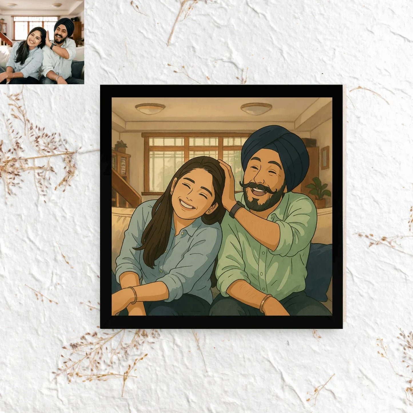 Customized Ghibli Art Photo Frame - Stitch&Gift