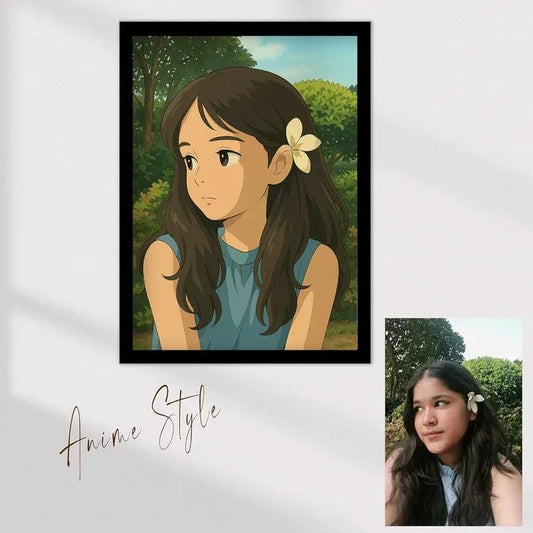Customized Photo and Ghibli Effect Studio, Anime Style Frame, Ghibli Photo Frame Prints, Personalized Frame with Photo Upload, Customized Gift - Stitch&Gift