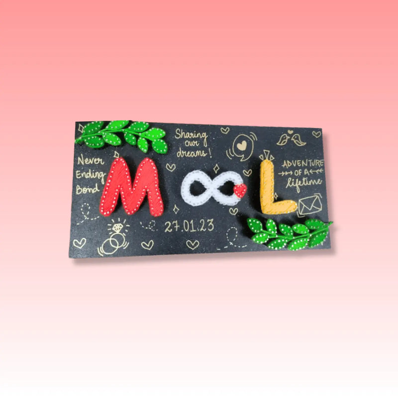 String art Nameplate for couple - Stitch&Gift