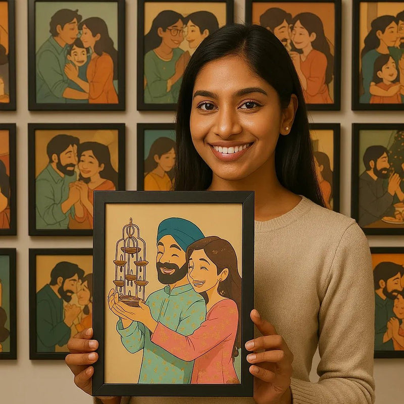 Custom Ghibli Style Portrait Frame – Personalized Anime Artwork - Stitch&Gift