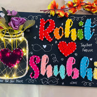 Anniversary Gift Name String art - Stitch&Gift