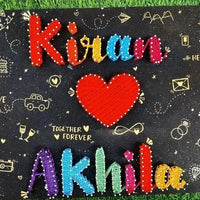 String Art Couple Name with Heart - Stitch&Gift