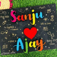 String Art Couple Name with Heart - Stitch&Gift