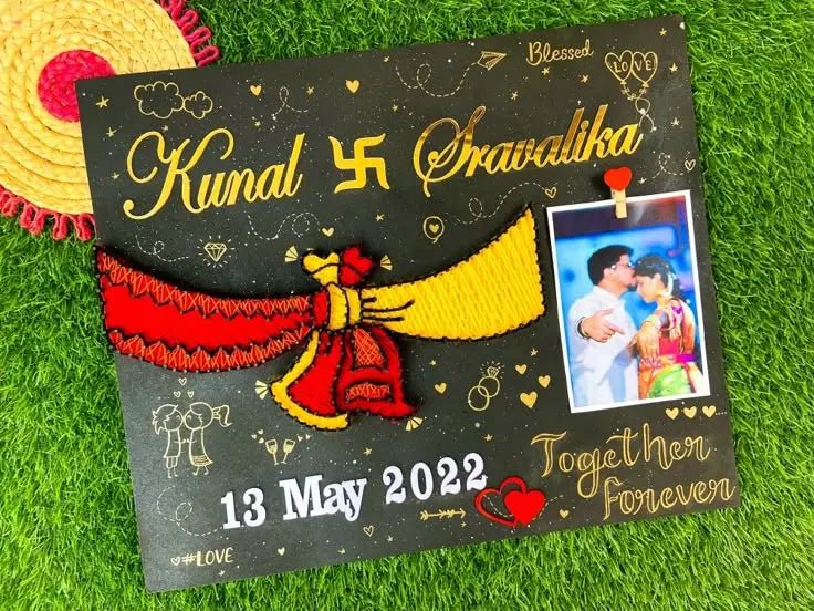GathBandhan String Art With Couple Wedding Gift - Stitch&Gift