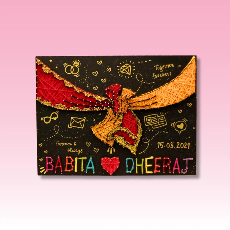 Gath Bandhan String art with name - Stitch&Gift
