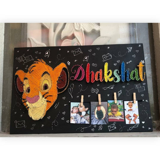 Nameplate String art with Cartoon Character - Stitch&Gift
