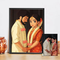 Customized Couple Ghibli Art Photo Frame - Stitch&Gift