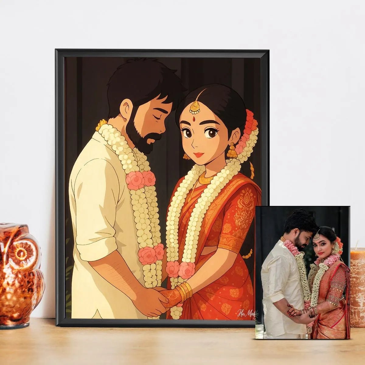 Customized Couple Ghibli Art Photo Frame - Stitch&Gift